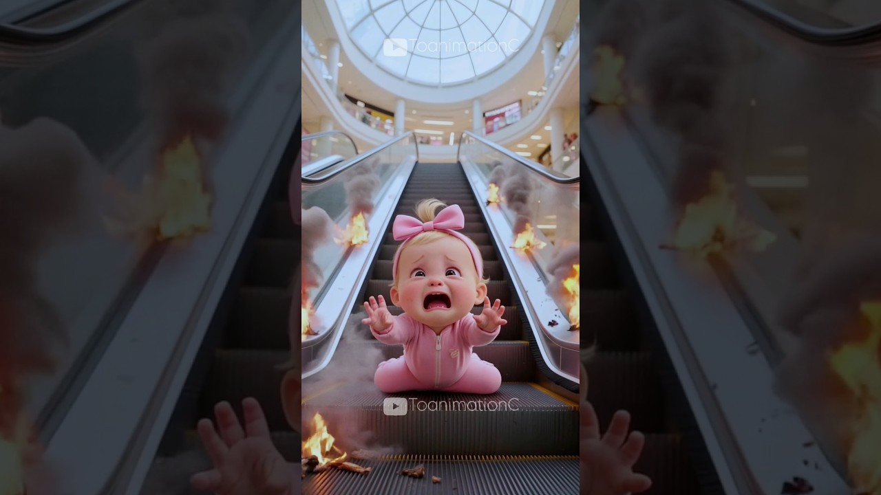 Panda saves children from getting fire in the lift🐼