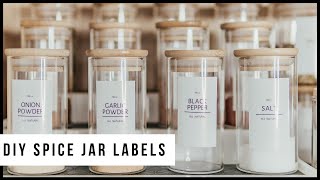 PANTRY ORGANIZATION | DIY Spice Jar Labels at Home