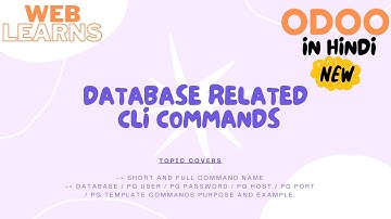 Database CLI Commands In Odoo | Odoo Development In Hindi