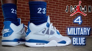 JORDAN 4 INDUSTRIAL MILITARY BLUE FULL REVIEW AND ON FEET