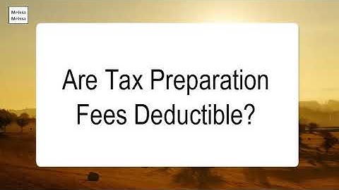 Is the cost of tax preparation deductible