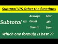 Subtotal Formula Vs Other Formula | Complete information about Subtotal formula |MB Excel