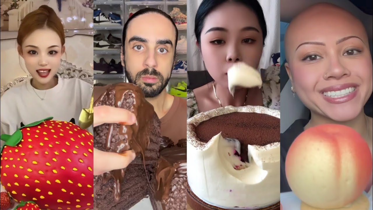 ASMR EATING CAKE AND ICE CREAM| BIG BITES | CHOCOLATE CAKE 🍰