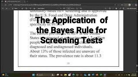 The Application of the Bayes Rule for Screening Tests