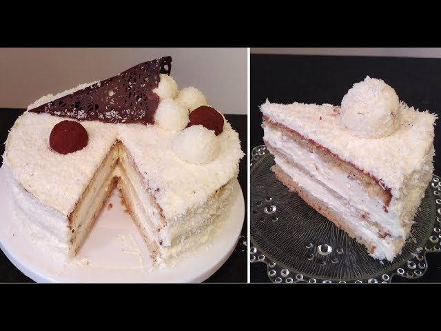 Recette Du Gateau Raffaello Coconut Raffaello Cake Genoise Amande Creme Chocolat Coco Youtube