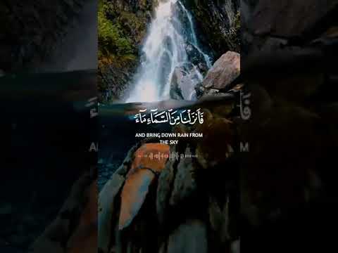 وأرسلنا الرياح لواقح فأنزلنا من السماء ماء فأسقيناكموه وما أنتم سورة الحجر القارئ عمير شميم