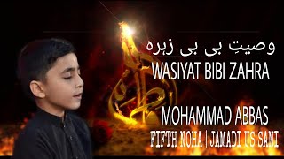 Wasiyat e Bibi Zahra | Mohammad Abbas | Nauha 2021