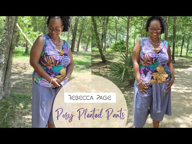 608]Curvy Sewing|Linen Posy Pleated Pants by ‪@you.make.‬ |Pattern