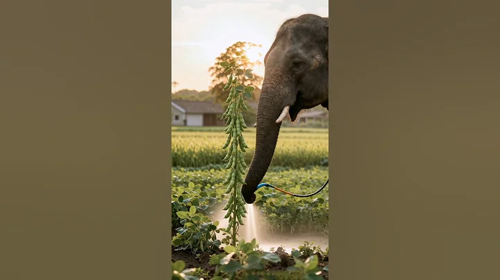 Grandma cut down the pea plant, and then the elephant started crying.