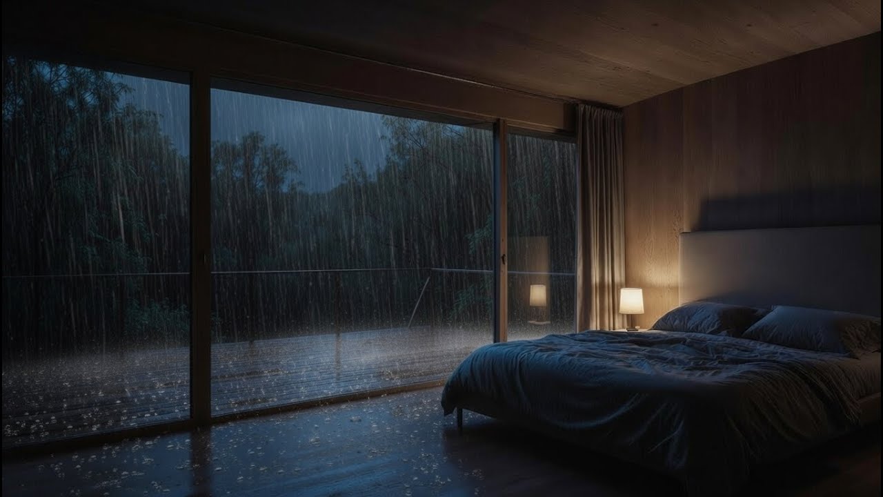 Heavy Rain Sounds for Sleeping | Deep Sleep Rain Sounds | 4K 60 FPS ASMR