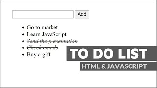 To do List | JavaScript Mini Project | HTML & JavaScript