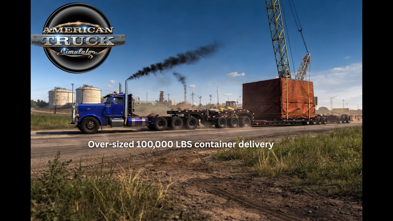 American Truck Simulator- 389 Peterbilt 100,000 LBS container delivery