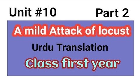 A mild attack of locusts| Translation English to Urdu|Chapter no.10