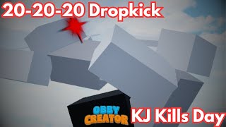 20-20-20 Dropkick Animation In Obby Creator | KJ Kills Day