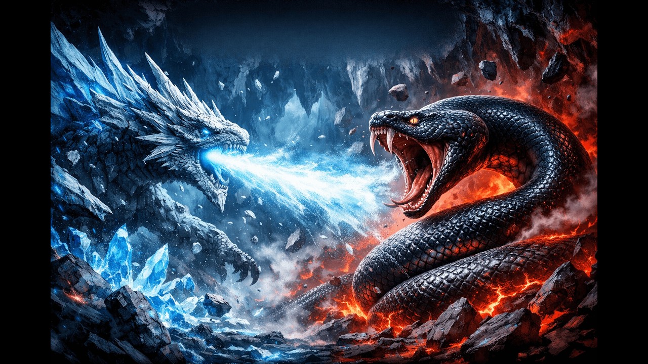 Epic Fight: A dinosaur-dragon hybrid with the power of ice