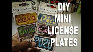 DIY Mini License Plates || Mixed Media || Build Your Stash