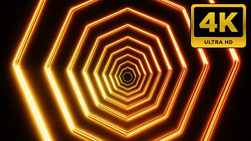 Neon Hexagon Tunnel Animation | Glowing Sci-Fi Loop 4K | Geometric Motion