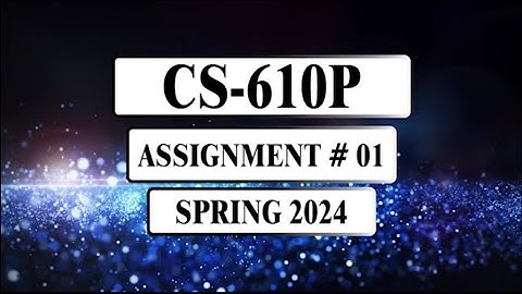 CS610P Assignment 1 Solution || Spring 2024