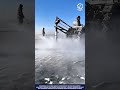 Attachment Machine Heavy-Duty Arctic Ice Boring System to Create Deep Holes in Frozen Lake Ice