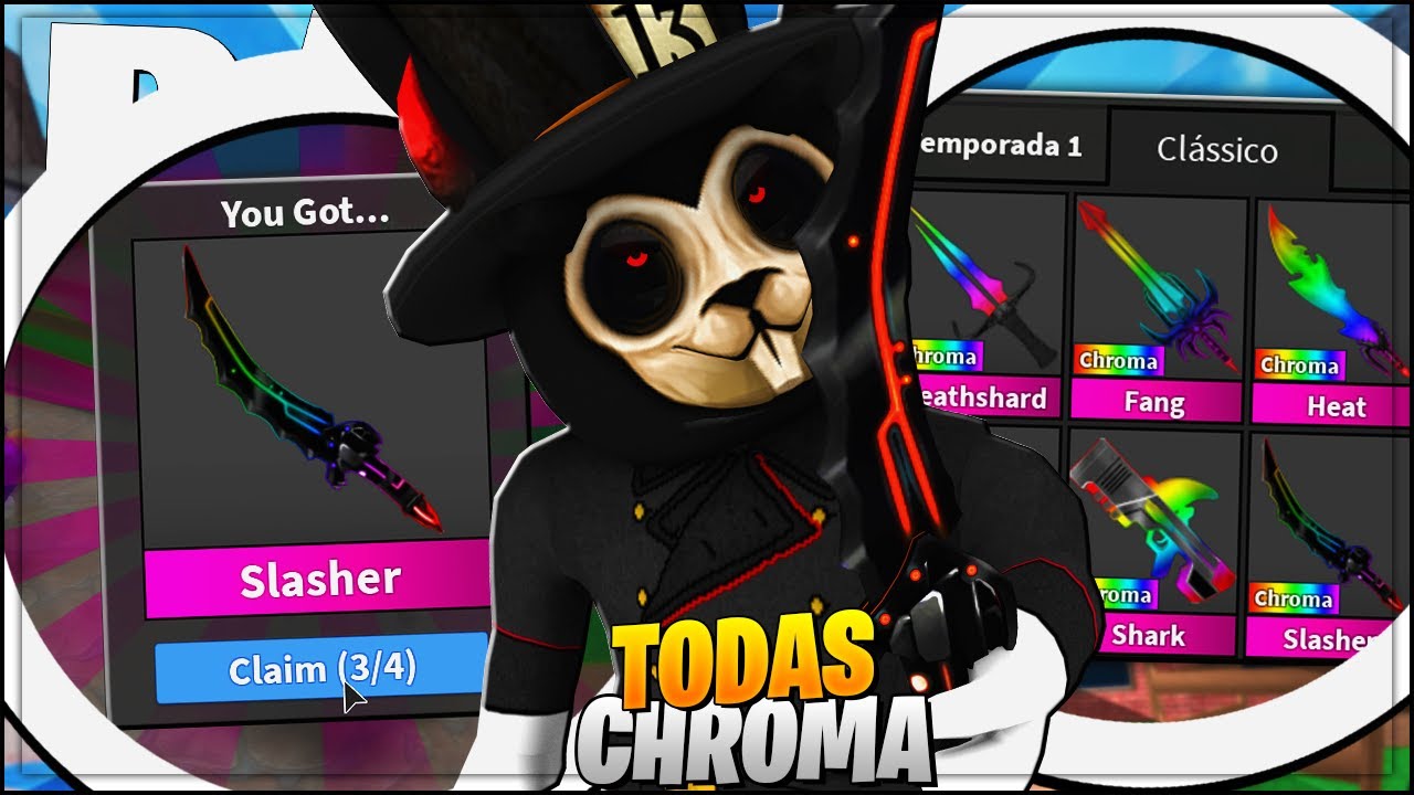 Ganhei Todas As Facas Chroma Colorida No Murder Mystery 2 Insano Roblox Youtube - como fazer um jogo de murder no roblox