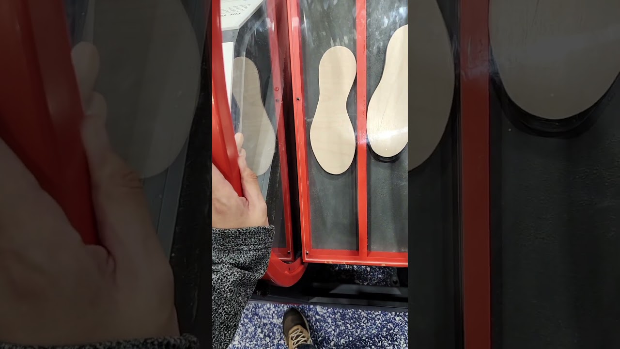 Wood Shoe heels slipping on various floor materials California Science Center Los Angeles, 1/24/2026