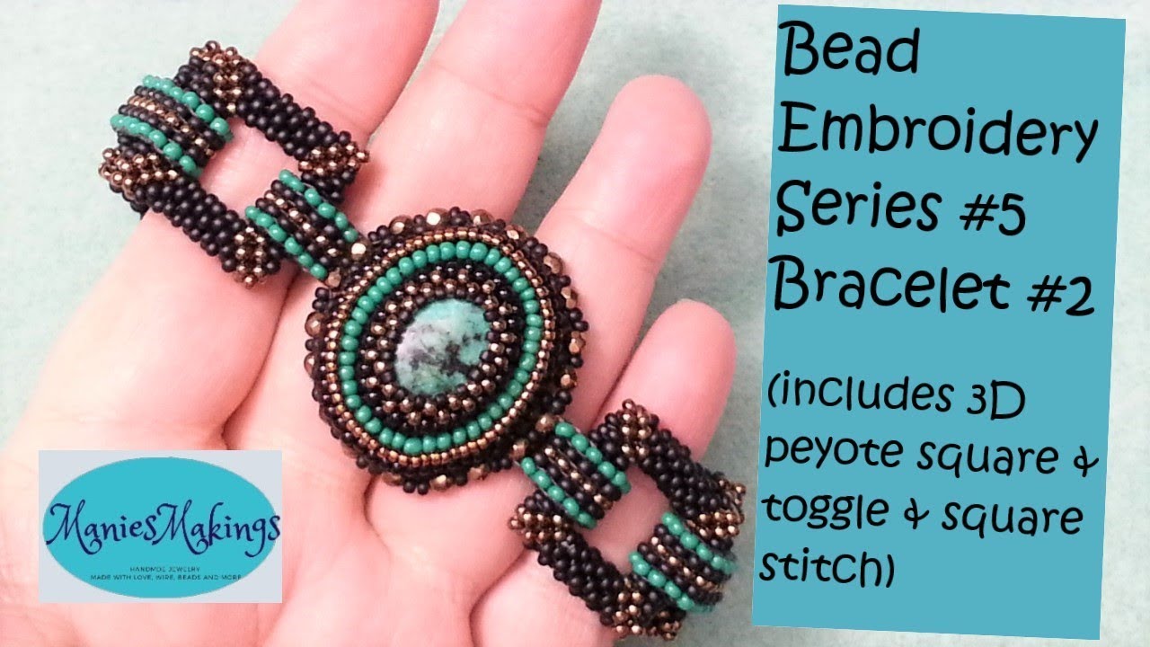 Bead Embroidery Series 5 Beaded Cabochon Bracelet 2 Tutorial YouTube