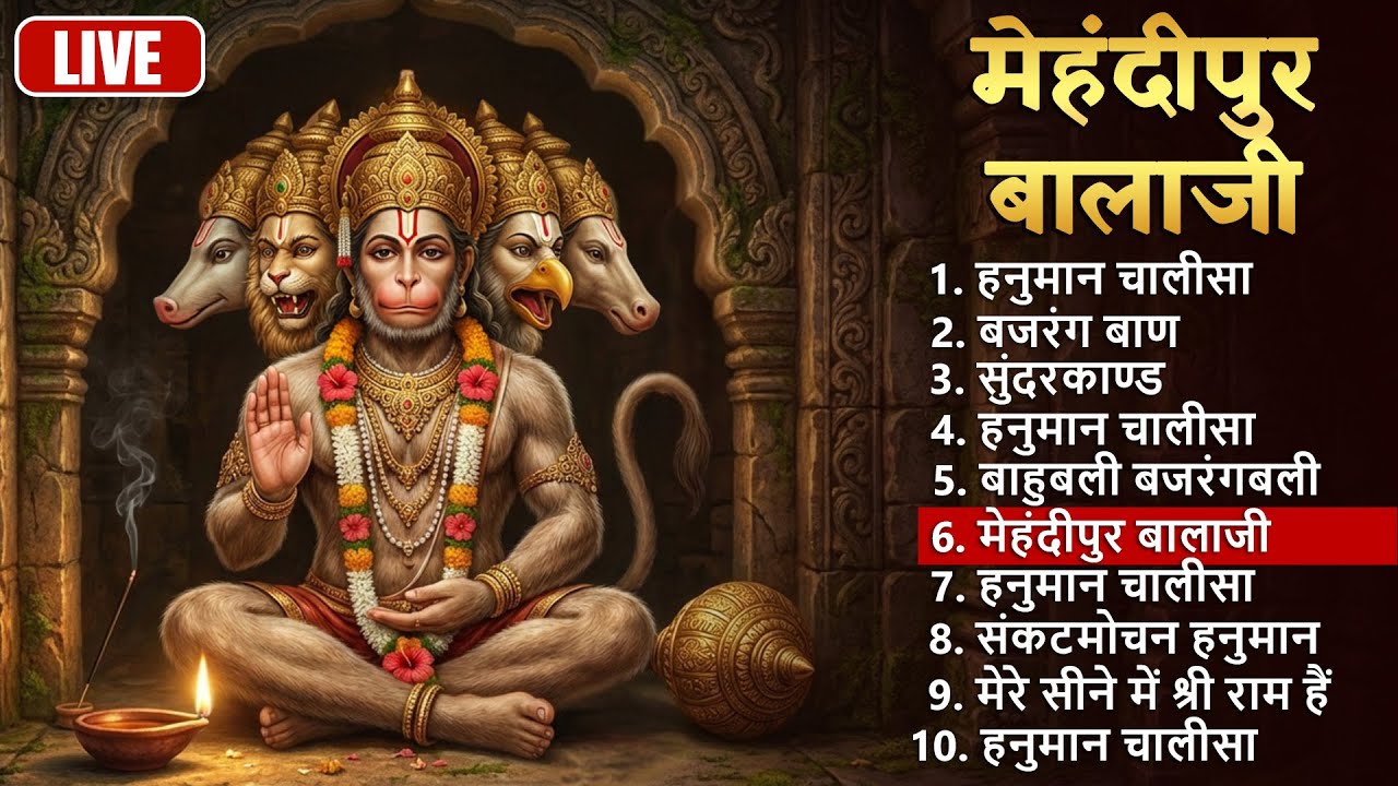 LIVE : Hanuman Chalisa | हनुमान जी के भजन | Jai Hanuman Gyan Gun Sagar | Morning Balaji Bhajan