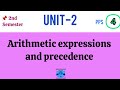 Arithmetic expressions and precedence | PPS | Lecture - 4