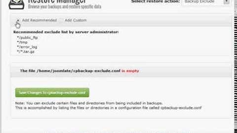 Restore Manager cPanel plugin - Backup Exclude Manager