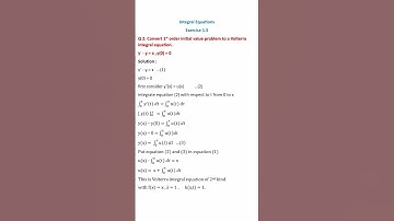 Convert first order initial value problem to a Volterra integral equation #math #volterra #integral