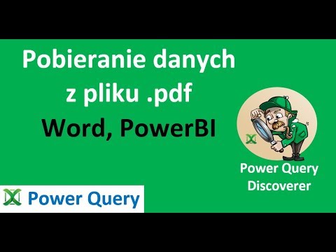 Excel Power Query #60 - Pobieranie danych z pliku pdf do Excela