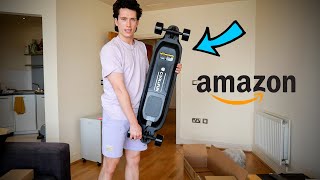 Reviewing THE CHEAPEST ELECTRIC SKATEBOARD on AMAZON! (GOOD Cheap Boosted Board)