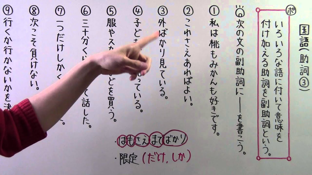 国語 文法 ３６ 助詞 Youtube