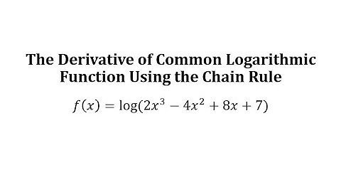 Derivative of a Composite Common Log Function:  y=log(polynomial)