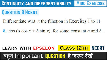Continuity & Differentiability Class 12 | Miscellaneous Exercise Question 8 | NCERT 2024