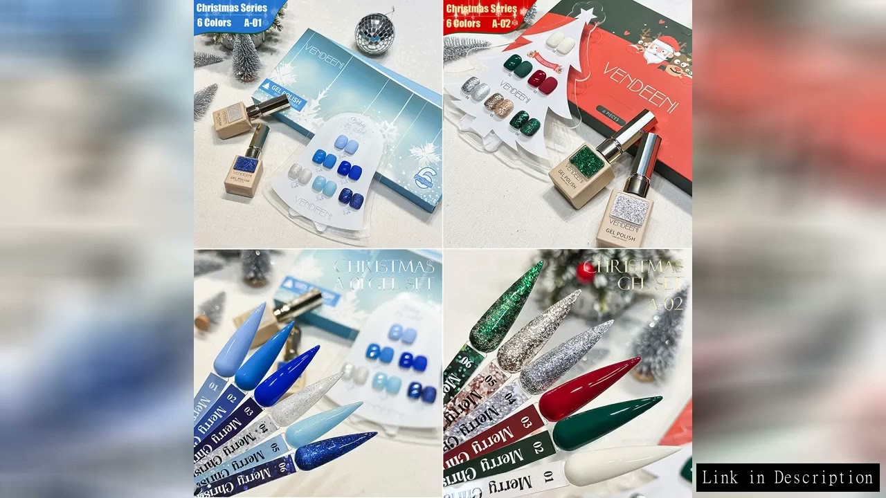 Vendeeni 6 Colors/Set Christmas Gel Nail Polish Semi Permanent Ice Snow Blue Red Green UV LED Soak O