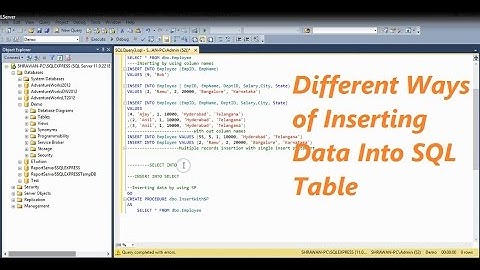 Insert Data Into a Table In SQL Server