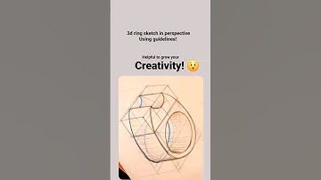 using guidelines to draw a 3d ring in perspective! perfect practice for beginners! #sketch #3dring