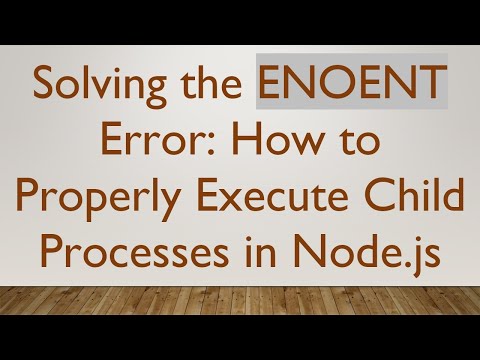 Solving the ENOENT