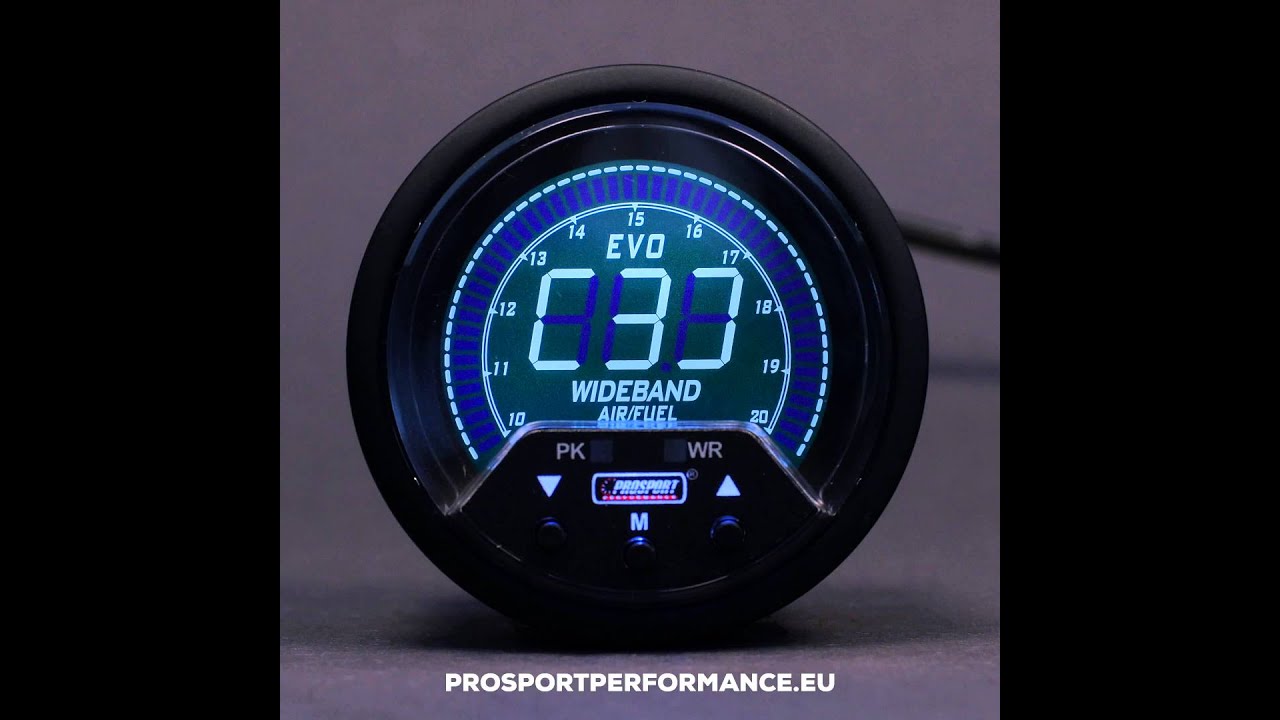 Prosport AFR Wideband Air Fuel Ratio kit gauge 60mm Evo Series LCD