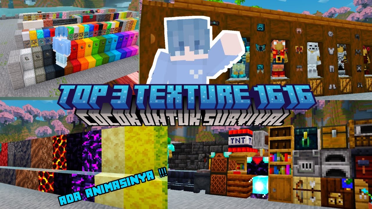 Ini Dia 3 TOP TEXTURE PACK Yang Cocok Untuk SURVIVAL || Di MCPE 1.20 ...