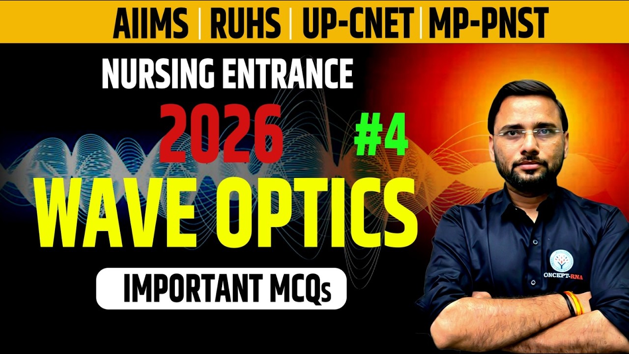 Wave Optics Most Important Questions 2026 #4 | AIIMS, RUHS, UP-CNET, MP-PNST | Nursing Entrance Exam