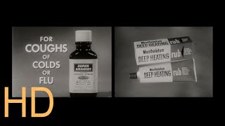 Commercials Super Anahist Syrup Spray Mentholatum Ointment Deep Heating Rub Vintage 16mm HD