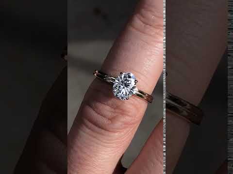 Oval Cut Lab Grown Diamond & Diamond Encircled Solitaire Ring ring video
