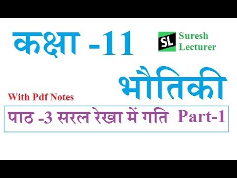 Class 11 Physics in Hindi Medium Chapter 3 | सरल रेखा में गति पार्ट 1