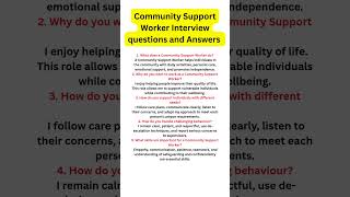 Community Support Worker Interview questions and Answers | How to PASS your Interview