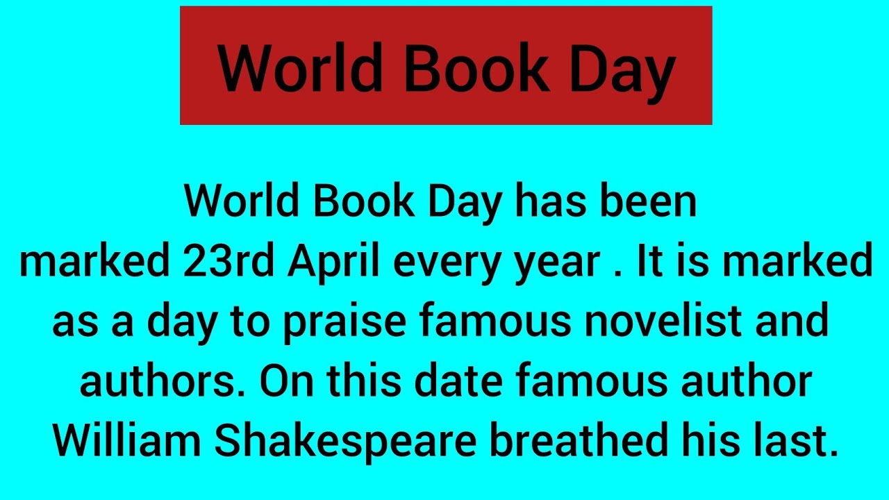 essay on world book day