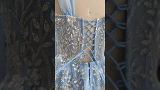 Making A Corset 3D Floral Beaded Sky Blue Ivory Dress