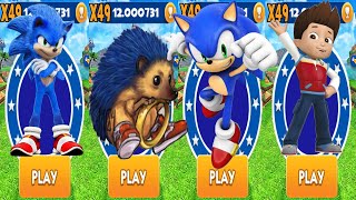 Dash with Movie Sonic vs Sonic Boom in Subway Surfers vs PAW Patrol Ryder vs Real Sonic Hedgehog