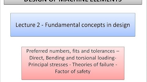 Design of Machine Elements|Lecture 2|Fundamental design concepts|Introduction to direct stresses